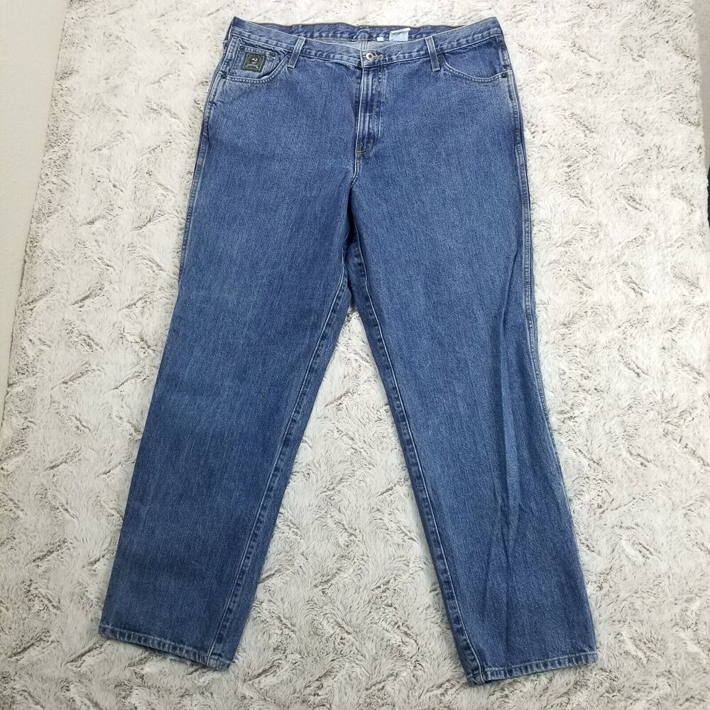 Cinch Jeans Mens Size 42x34 Blue Relaxed Straight Dark Wash American Denim
